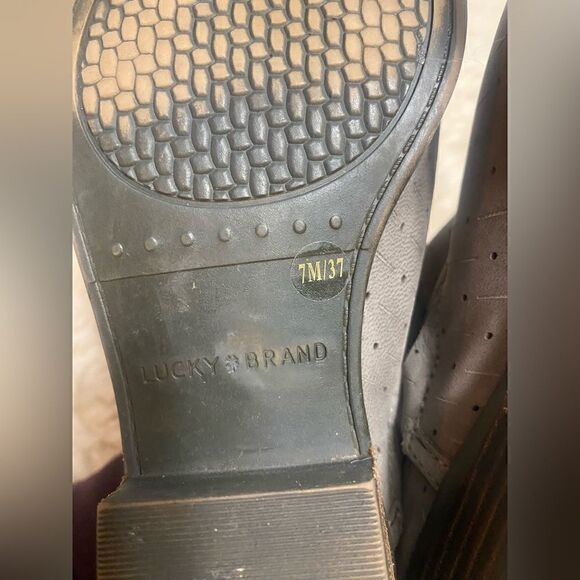 Lucky Brand Beige Stone Lucky Brand Brooklin Perforated Suede Booties size 7 - Picture 6 of 8